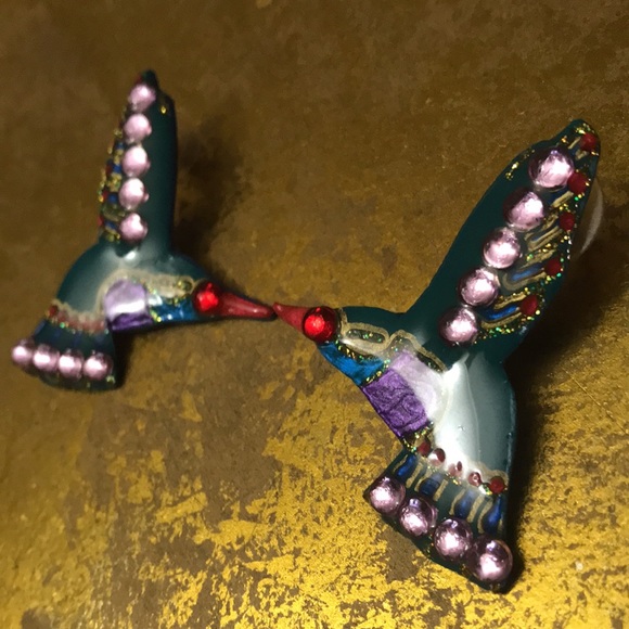 Colorful Hummingbird Earrings Large Lightweight - Picture 9 of 13